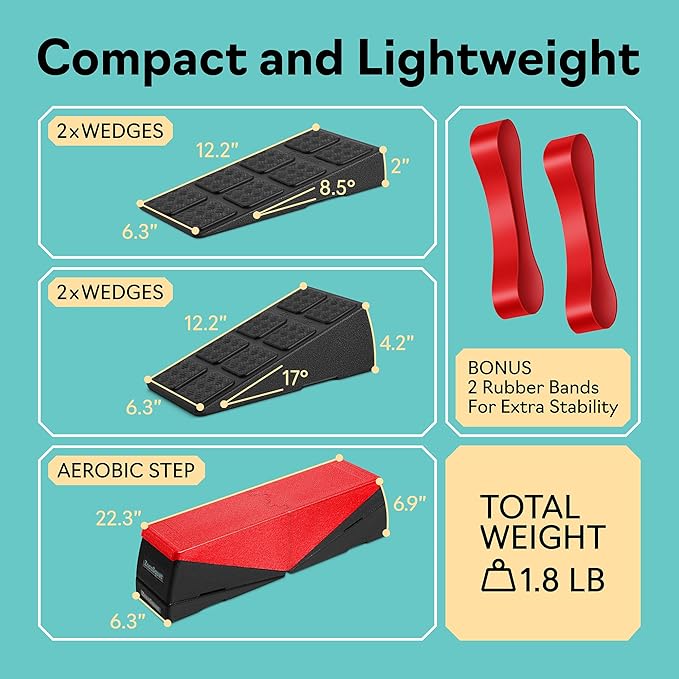 Squat Wedge - Squat Wedge Block 520 LBS Weight Capacity - Slant Board for Calf Stretching - Calf Stretcher Slant Board - yoga blocks-GravixFit
