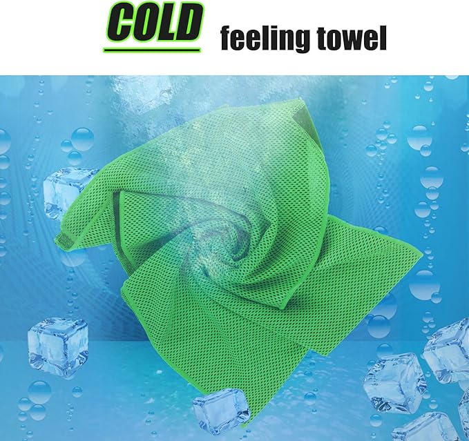 Biange Cooling Towel (Pack of 20, 40"x12") with Pouches for Sports, Workout, Fitness, Gym, Yoga, Golf, Pilates, Travel, Camping & More-GravixFit