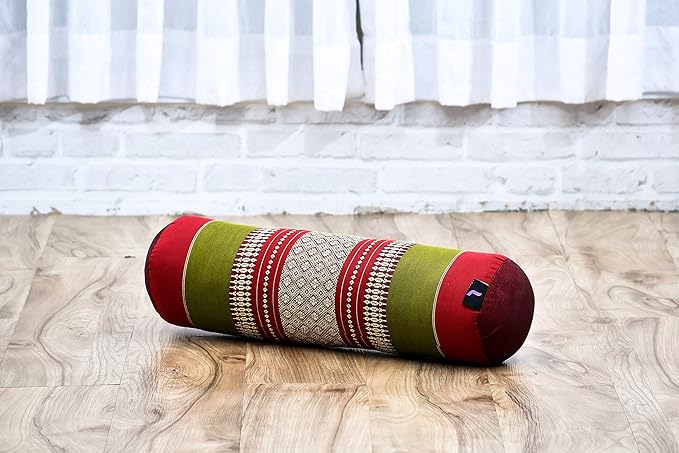 Leewadee Small Yoga Bolster – Shape-Retaining Cervical Neck Roll, Tube Pillow for Comfortable Reading, Kapok Filling, 22 x 6 x 6 inches-GravixFit