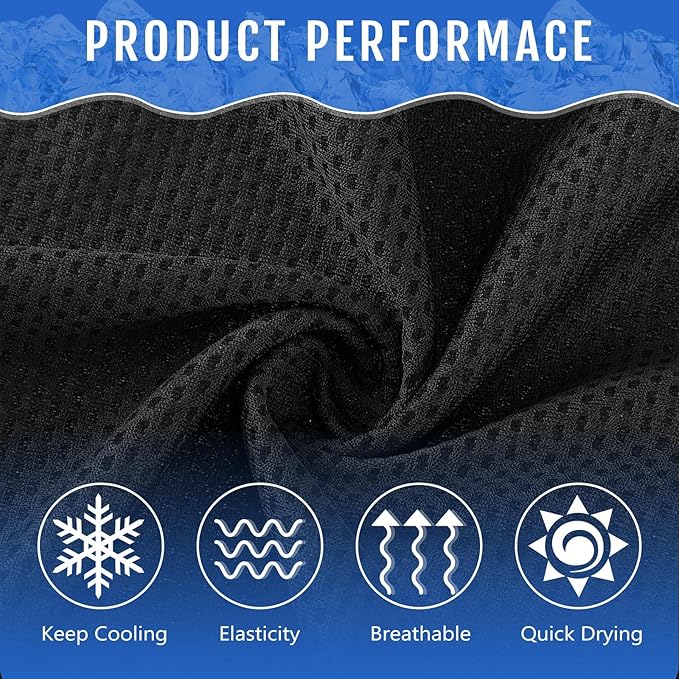 Hosuly 30 Pack Cooling Towels, 40"x12" Ice Breathable Soft Chilly Sweat Rag Microfiber Workout Rags for Gym Cooling Towels for Neck and Face for Yoga Golf Sport Running-GravixFit