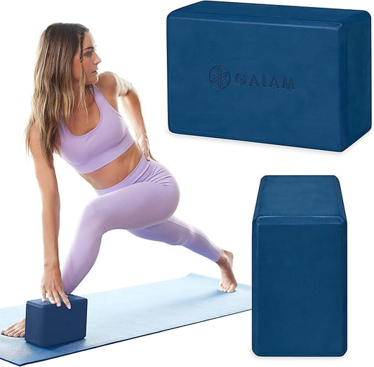Gaiam Yoga Block - Supportive Latex-Free Eva Foam - Soft Non-Slip Surface with Beveled Edges for Yoga, Pilates, Meditation - Yoga Accessories for Stability, Balance, Deepen Stretches-GravixFit