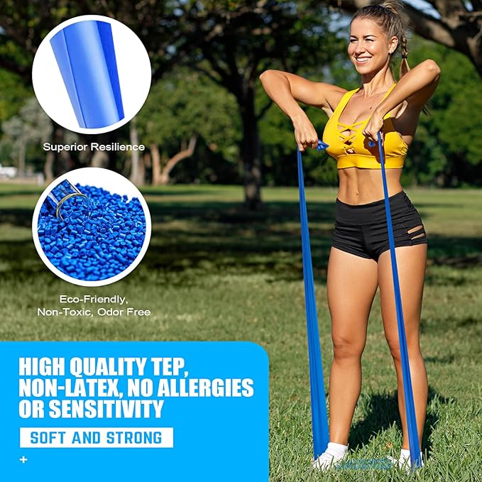 Resistance Bands, Exercise Bands, Physical Therapy Bands for Strength Training, Yoga, Pilates, Stretch Elastic Band with Different Strengths, Workout Bands for Home Gym-GravixFit