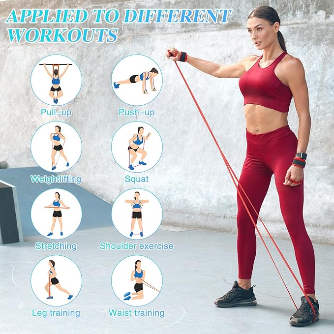 Resistance Bands Set, Pull Up Assistance Bands Pull Up Bands Exercise Bands for Men Women, Workout Bands for Working Out, Muscle Strength Training, Body Stretching-GravixFit