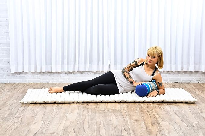 Leewadee Small Yoga Bolster – Shape-Retaining Cervical Neck Roll, Tube Pillow for Comfortable Reading, Kapok Filling, 22 x 6 x 6 inches-GravixFit