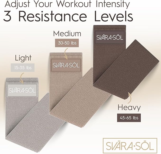 Fabric Resistance Bands Set of 3 for Legs, Glutes, Arms, Booty Bands for Women and Men, Resistance Bands for Working Out, Physical Therapy, Strength Training, Elastic Bands for Exercise-GravixFit