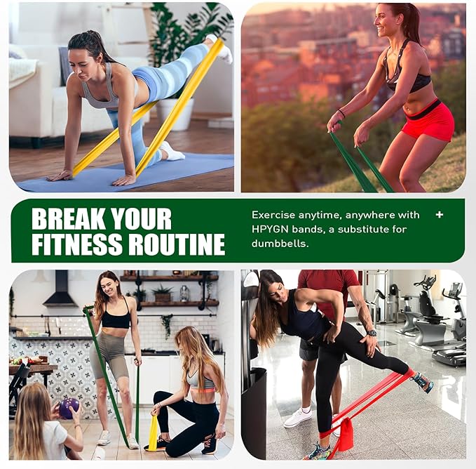 Resistance Bands, Exercise Bands, Physical Therapy Bands for Strength Training, Yoga, Pilates, Stretch Elastic Band with Different Strengths, Workout Bands for Home Gym-GravixFit