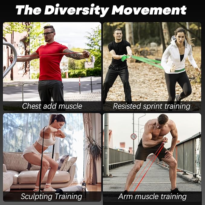 Resistance Bands for Working Out, Pull Up Assistance Bands, Exercise Workout Bands Set for Men Women, Stretch Bands for Physical Therapy, Muscle Training, Home Workouts-GravixFit