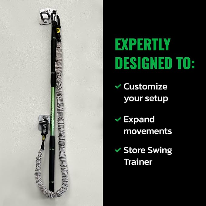 GolfForever Wall Anchor Set Proven by Golfer Scottie Scheffler | Golf Swing Training Wall Anchor Point | Premium Golf Training Workout Exercise Equipment to Expand Movements | 3-Pack | 6 Lag Screws-GravixFit