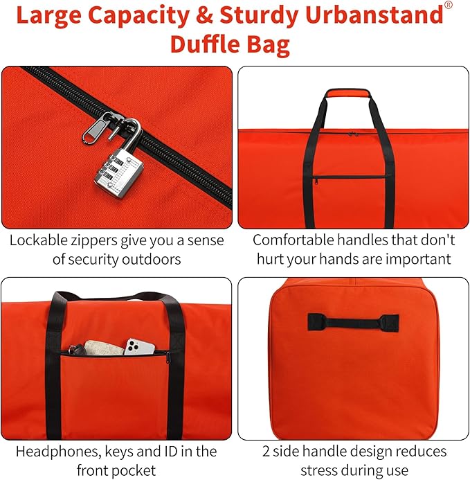 52 Inch Large Duffle Bag for Travel Camping Sport Equipment Storage Bag with 2-way Lockable Zippers Orange-GravixFit
