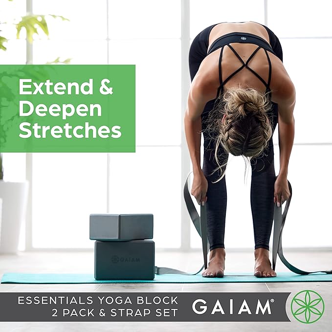 Gaiam Yoga Block - Supportive Latex-Free Eva Foam - Soft Non-Slip Surface with Beveled Edges for Yoga, Pilates, Meditation - Yoga Accessories for Stability, Balance, Deepen Stretches-GravixFit