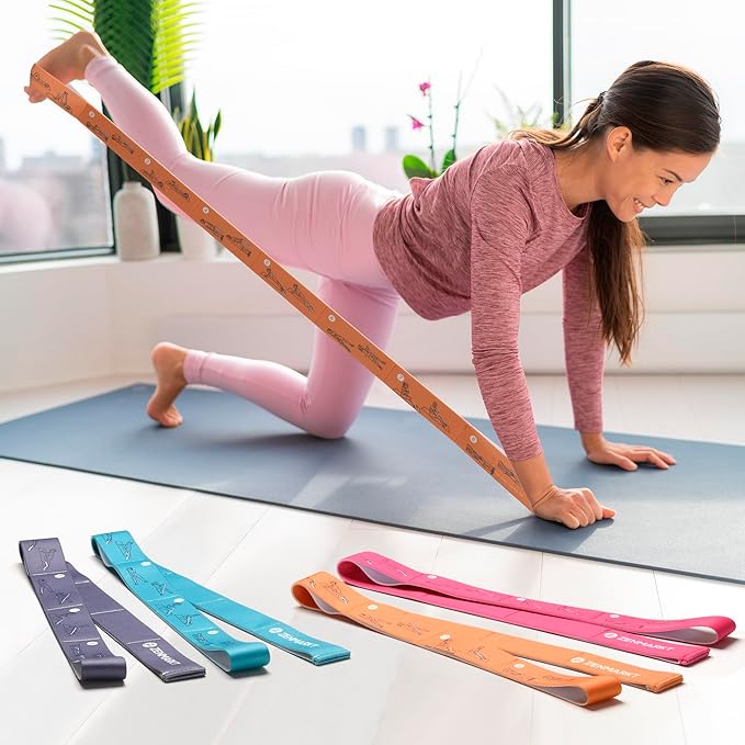 Yoga Strap for Stretching - 8 Loops Stretching Strap - Essential Yoga Accessories for Flexibility and Enhanced Stretching - Ideal Stretch Strap in Yoga and Pilates-GravixFit