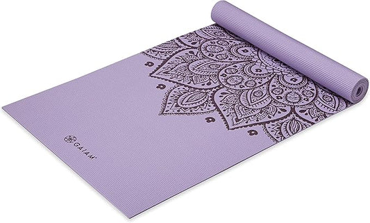 Gaiam Yoga Mat - Premium 5mm Print Thick Non Slip Exercise & Fitness Mat for All Types of Yoga, Pilates & Floor Workouts (68" x 24" x 5mm)-GravixFit