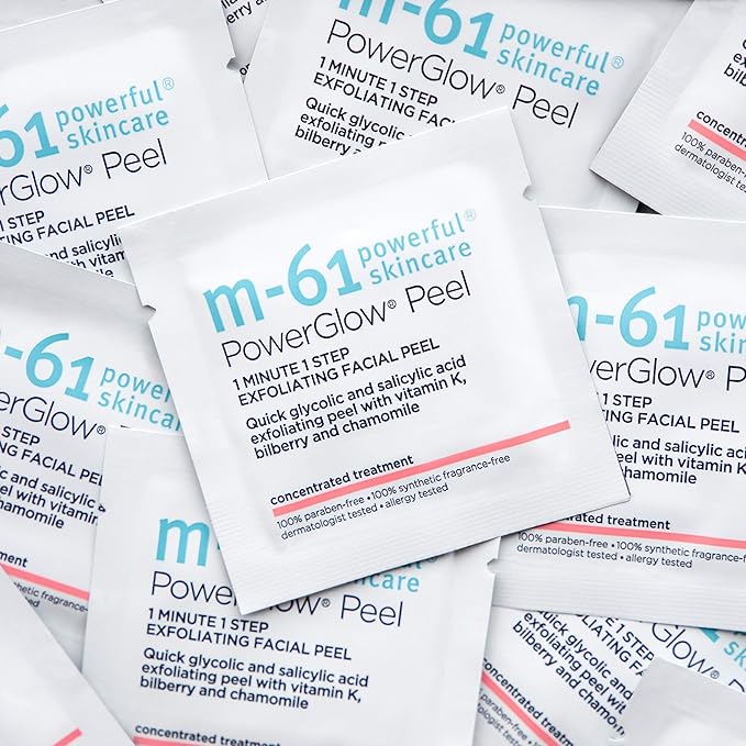 m-61 PowerGlow Peel | Exfoliating Facial Peel With Glycolic, Salicylic Acid. 1 Minute, 1 Step - 30 Treatments-GravixFit