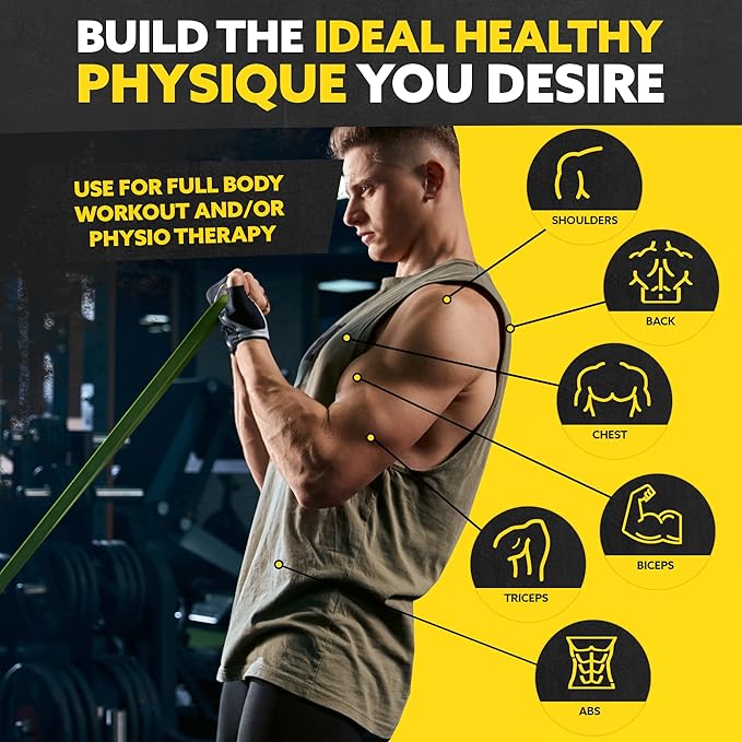 Long Resistance Bands for Working Out Men and Women - Set of 5 Pull-Up Bands, Rubber Handles and Door Anchor - Workout Bands Resistance for Men - Exercise Bands Resistance Bands Set-GravixFit