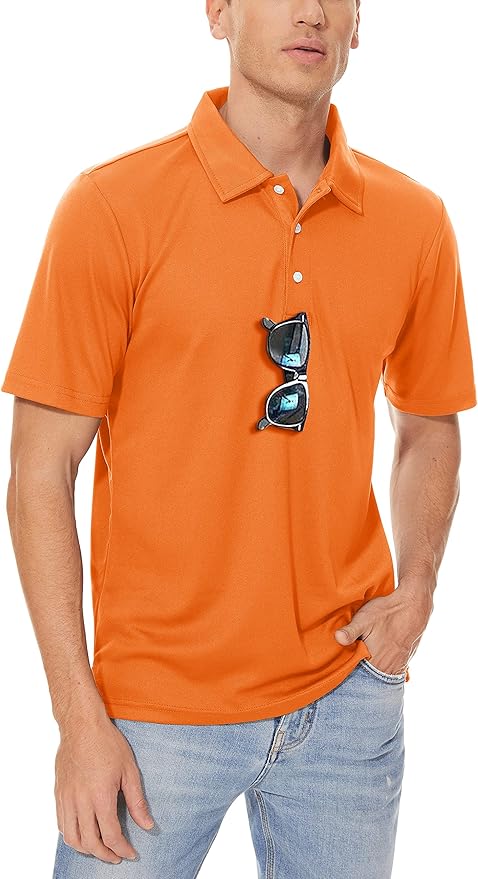 MAGCOMSEN Men's Polo Shirts 3 Buttons Casual Work T Shirts Quick Dry Short Sleeve Golf Shirt Pique Jersey Outdoor Performance-GravixFit