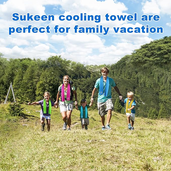 Sukeen 12 Pack Cooling Towel (40"x12"), Ice Towel Sets,Soft Breathable Chilly Towel,Microfiber Towel for Yoga,Sport,Running,Gym,Workout,Camping,Fitness,Workout-GravixFit