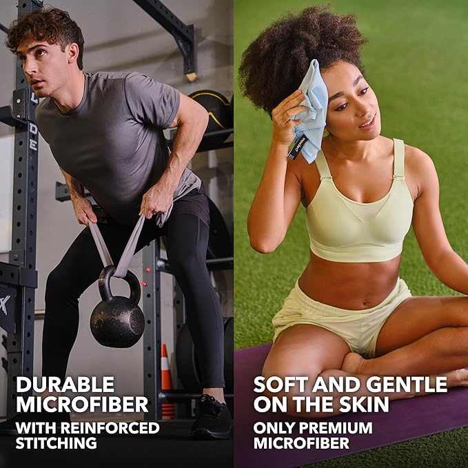 Microfiber Workout Towels - Quick Dry, Highly Absorbing, Odor-Free, for Women & Men - Gym Sweat Sports Towel for Hot Yoga, Tennis, Running, Exercise, Working Out, Camping, Set of 5 Pastel-GravixFit