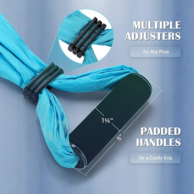 ZELUS Aerial Yoga Swing Sling Strong Yoga Hammock Kit Set Trapeze Inversion Equipment Include 2 Extensions Straps and Ceiling Mounting Kit-GravixFit