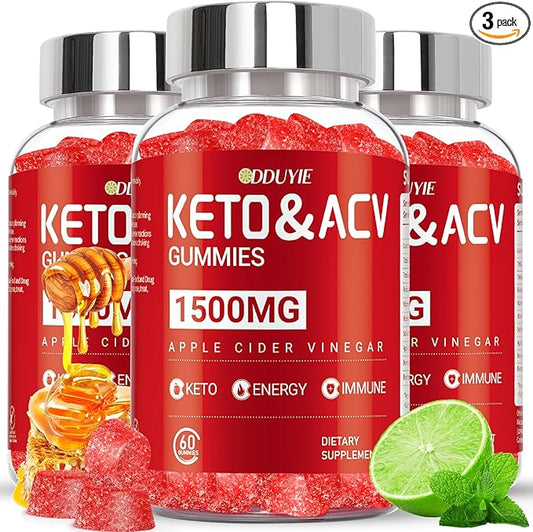 (3 Pack) Apple Cider Vinegar Gummies | Keto ACV Gummies for Supports Metabolism & Fat Burn with Vitamin B6 & B12 | ACV Supplement | Lemon Honey Flavor | 180 Vegan for Women and Men-GravixFit
