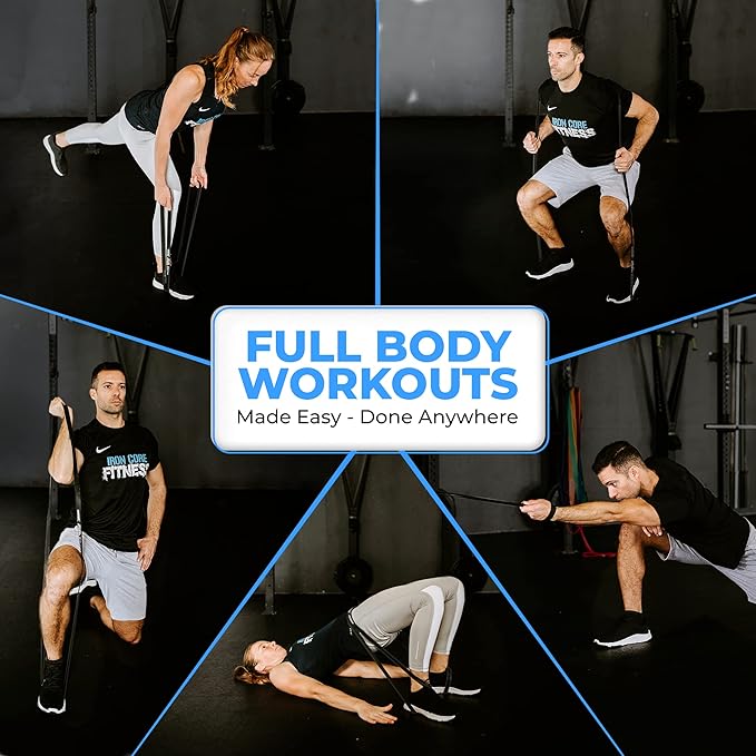 Pull Up Assistance Resistance Bands - Long Loop Power Bands for Men and Women - Strength Power Flexibility Training at Home & Gym - Ebooks & Workout Chart Included by Iron Core Fitness-GravixFit