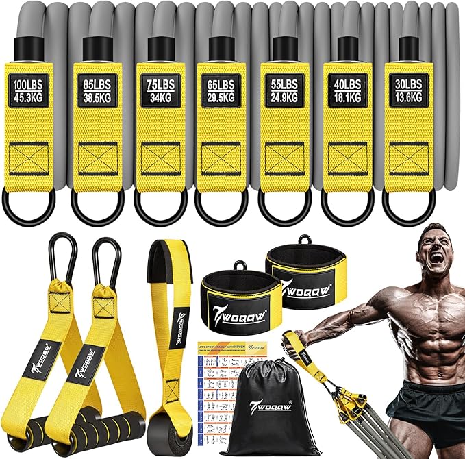 Heavy Resistance Bands for Working Out, 350lbs/450lbs Exercise Bands with Handles, Workout Bands Set for Men, Fitness Weight Bands for Muscle Strength Training, Stretching, Slim, Home Gym Equipment-GravixFit
