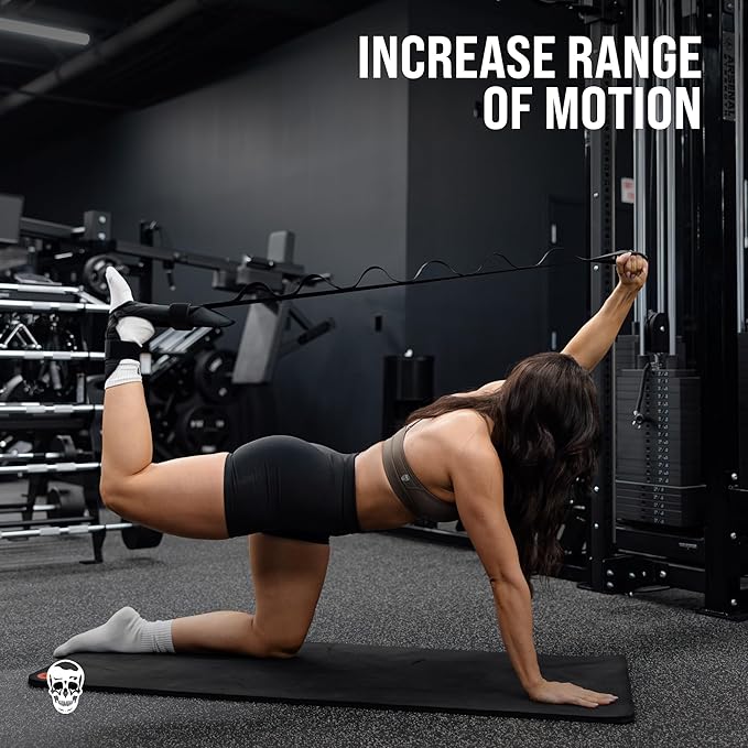 Gymreapers Foot and Calf Stretcher for Plantar Fasciitis, Achilles Tendonitis, Rehabilitation - Flex Strap for Physical Therapy, Pilates, Flexibility Training, Thigh & Hamstring Stretcher and Heel Spurs & Shin Splints-GravixFit