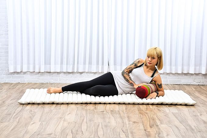 Leewadee Small Yoga Bolster – Shape-Retaining Cervical Neck Roll, Tube Pillow for Comfortable Reading, Kapok Filling, 22 x 6 x 6 inches-GravixFit