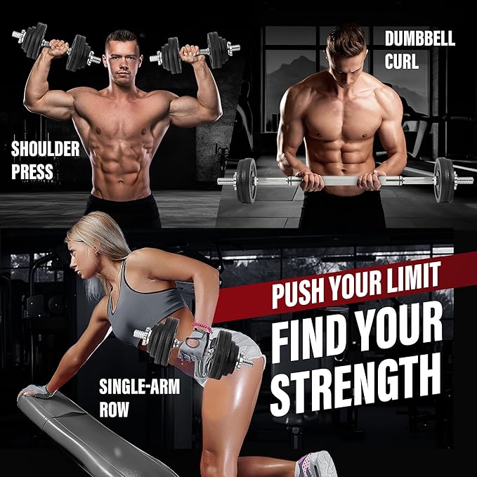 Yes4All Old School Adjustable Dumbbell Set with Weight Plates, Star Lock Collars/Connector, 40lbs to 200lbs Adjustable Weight Plates Set-GravixFit