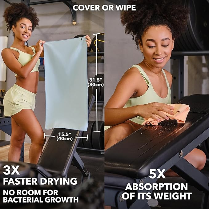 Microfiber Workout Towels - Quick Dry, Highly Absorbing, Odor-Free, for Women & Men - Gym Sweat Sports Towel for Hot Yoga, Tennis, Running, Exercise, Working Out, Camping, Set of 5 Pastel-GravixFit