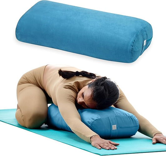Gaiam Yoga Bolster - Long, Rectangular Meditation Pillow - Supportive Cushion for Restorative Yoga and Sitting on the Floor - Built-In Carrying Handle - Machine Washable Cover'-GravixFit