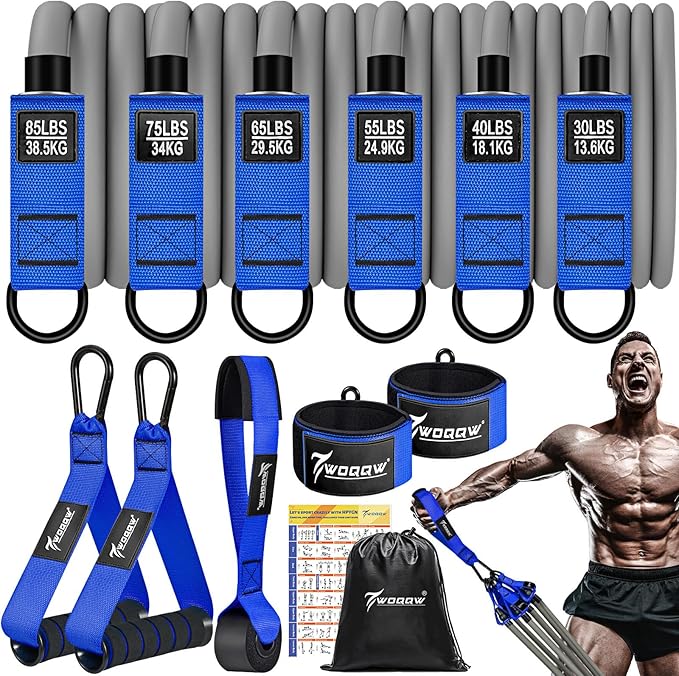 Heavy Resistance Bands for Working Out, 350lbs/450lbs Exercise Bands with Handles, Workout Bands Set for Men, Fitness Weight Bands for Muscle Strength Training, Stretching, Slim, Home Gym Equipment-GravixFit