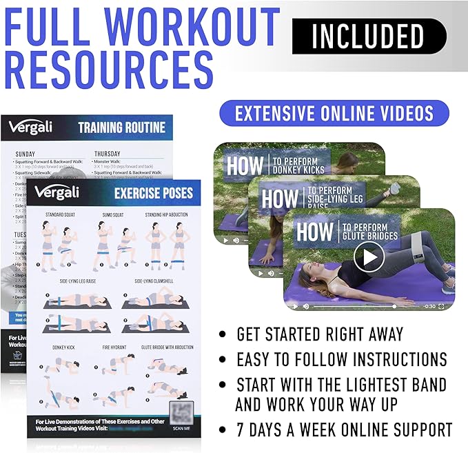 Resistance Bands for Working Out with Workout Bands Guide. 4 Booty Bands for Women Men Fabric Elastic Bands for Exercise Bands Resistance Bands for Legs Bands for Working Out Hip Thigh Glute Bands Set-GravixFit