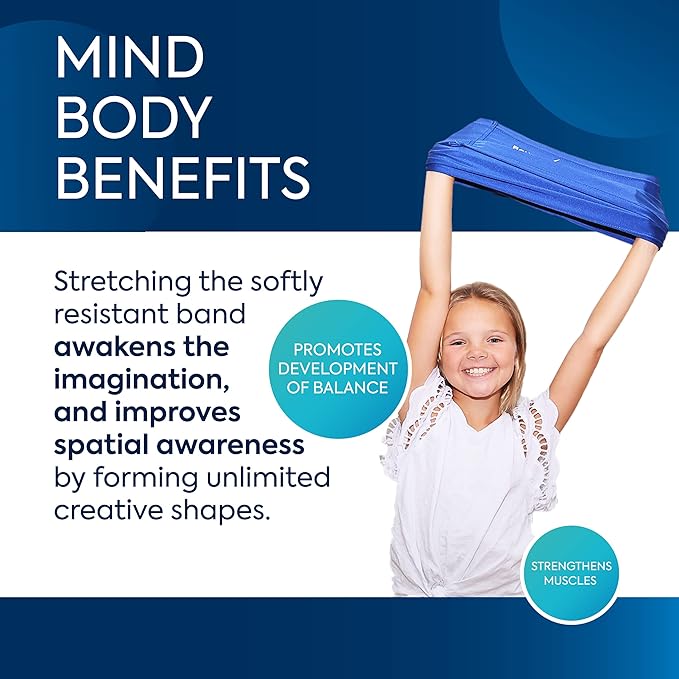 BouncyBand Stretch Band Focus Tool – 30” Resistance Band for Kids Stretches to Over 46” – Silent Sensory Tool Awakens Imagination, Develops Balance, and Strengthens Muscles-GravixFit