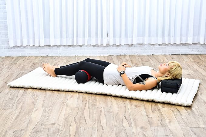 Leewadee Small Yoga Bolster – Shape-Retaining Cervical Neck Roll, Tube Pillow for Comfortable Reading, Kapok Filling, 22 x 6 x 6 inches-GravixFit