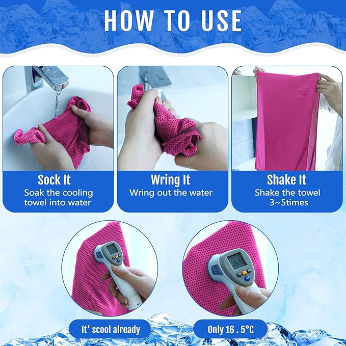 Hosuly 30 Pack Cooling Towels, 40"x12" Ice Breathable Soft Chilly Sweat Rag Microfiber Workout Rags for Gym Cooling Towels for Neck and Face for Yoga Golf Sport Running-GravixFit