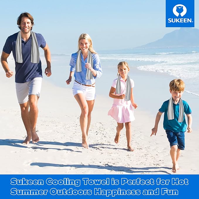 Sukeen Cooling Towel,Instant Evaporative Cooling for Sports,Yoga,Golf,Gym,Neck,Workout and More(40”x 12”)-GravixFit