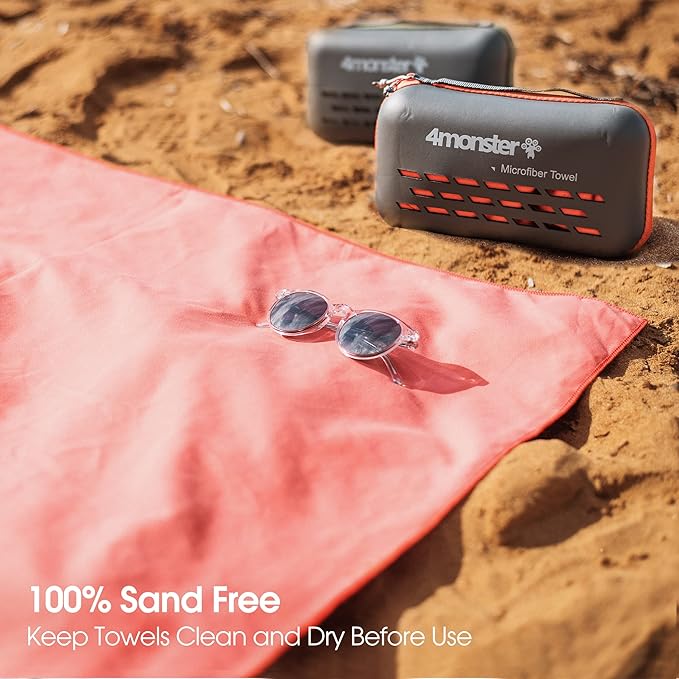 4Monster Camping Towels Super Absorbent, Fast Drying Microfiber Travel Towel, Quick Dry Ultra Soft Compact Gym Towel for Swimming Beach Hiking Yoga Travel Sports Backpack (40.00" x 20.00", Gray)-GravixFit