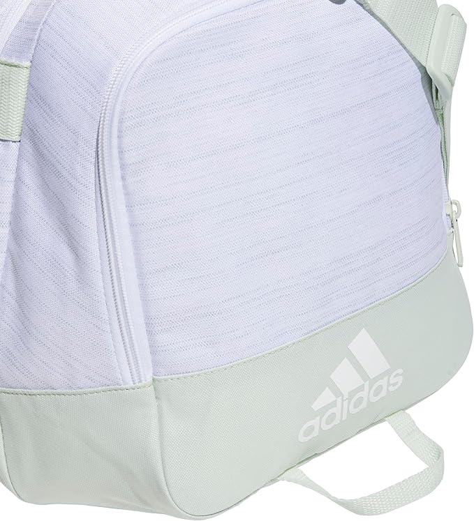 adidas Unisex Defender 4.0 Gym Duffel Bag for Men and Women, Two Tone White-Clear Onix/Linen Green, Small (38L)-GravixFit
