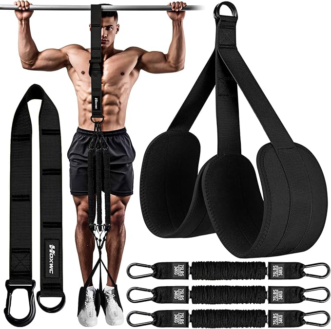 Pull Up Assistance Bands, Adjustable Heavy Duty Resistance Band for Pull Up, 3 Pull Up Bands, Comfortable Fabric Feet/Knee Rest, Assistance Bands for Pull-Up, Home Fitness, Body Stretching-GravixFit