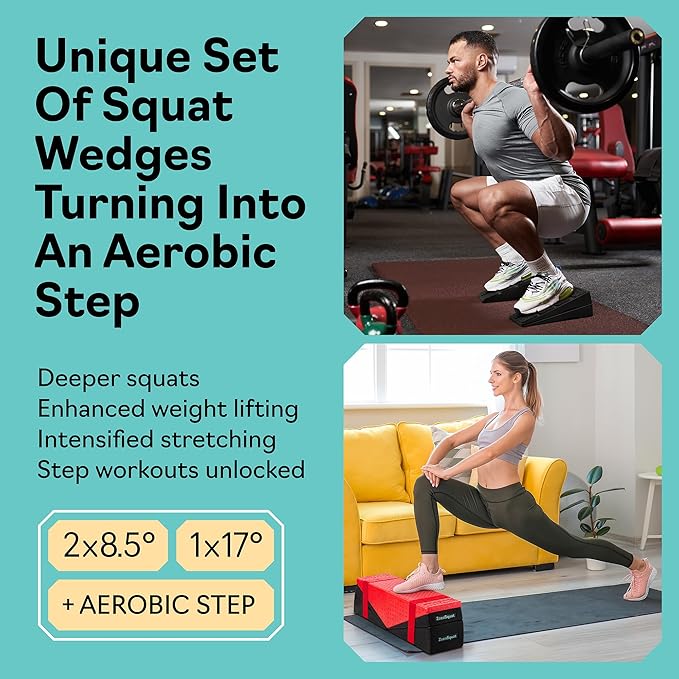Squat Wedge - Squat Wedge Block 520 LBS Weight Capacity - Slant Board for Calf Stretching - Calf Stretcher Slant Board - yoga blocks-GravixFit