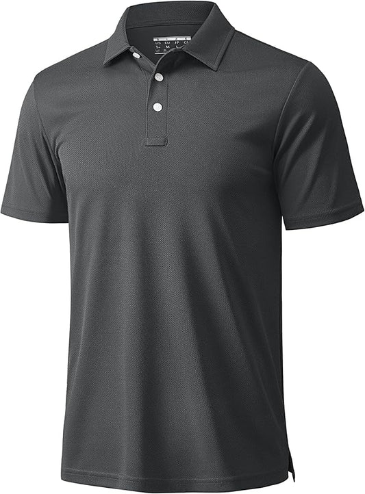 MAGCOMSEN Men's Polo Shirts 3 Buttons Casual Work T Shirts Quick Dry Short Sleeve Golf Shirt Pique Jersey Outdoor Performance-GravixFit