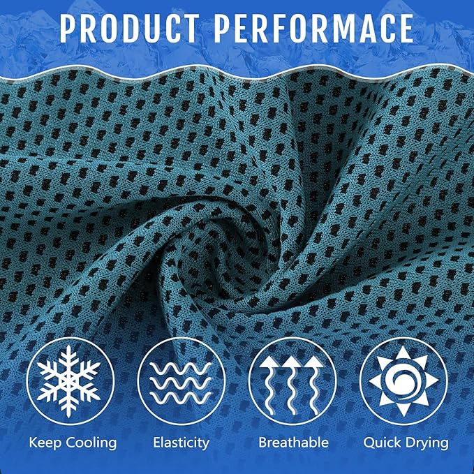 Hosuly 30 Pack Cooling Towels, 40"x12" Ice Breathable Soft Chilly Sweat Rag Microfiber Workout Rags for Gym Cooling Towels for Neck and Face for Yoga Golf Sport Running-GravixFit
