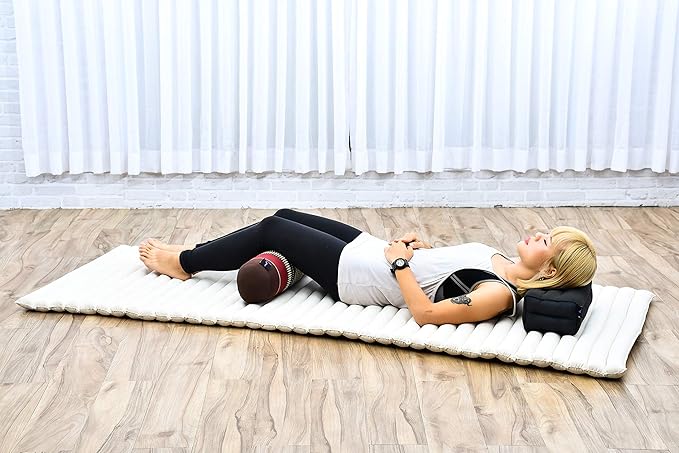 Leewadee Small Yoga Bolster – Shape-Retaining Cervical Neck Roll, Tube Pillow for Comfortable Reading, Kapok Filling, 22 x 6 x 6 inches-GravixFit
