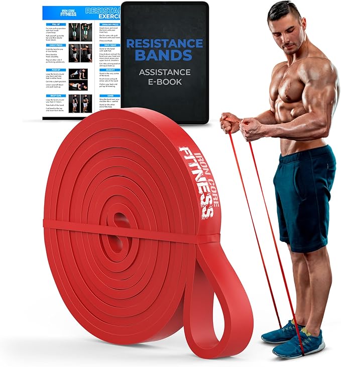 Pull Up Assistance Resistance Bands - Long Loop Power Bands for Men and Women - Strength Power Flexibility Training at Home & Gym - Ebooks & Workout Chart Included by Iron Core Fitness-GravixFit