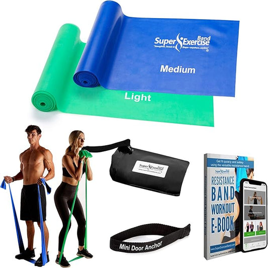 7Ft Long Resistance Bands for Stretching - Resistance Bands Set with Door Anchor - Exercise Bands Including Carry Pouch, E-Book & App - Latex-Free Workout Bands-GravixFit