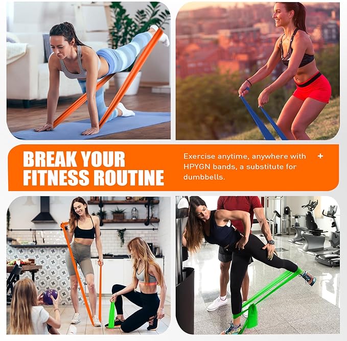 Resistance Bands, Exercise Bands, Physical Therapy Bands for Strength Training, Yoga, Pilates, Stretch Elastic Band with Different Strengths, Workout Bands for Home Gym-GravixFit
