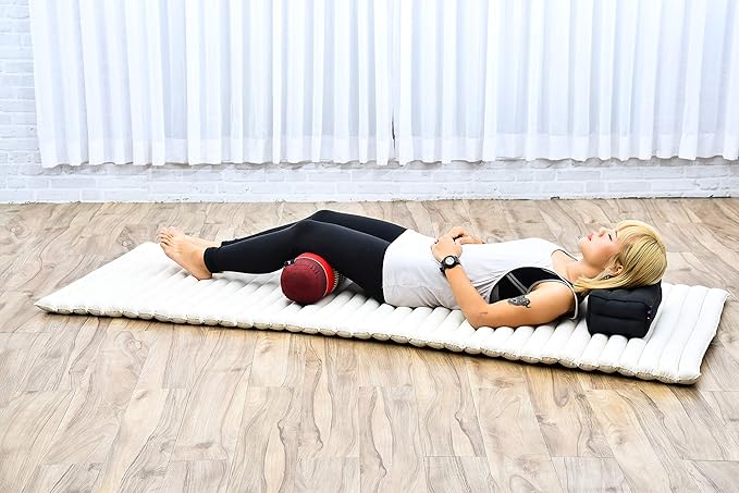 Leewadee Small Yoga Bolster – Shape-Retaining Cervical Neck Roll, Tube Pillow for Comfortable Reading, Kapok Filling, 22 x 6 x 6 inches-GravixFit
