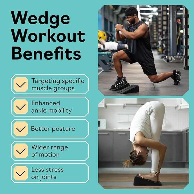 Squat Wedge - Squat Wedge Block 520 LBS Weight Capacity - Slant Board for Calf Stretching - Calf Stretcher Slant Board - yoga blocks-GravixFit