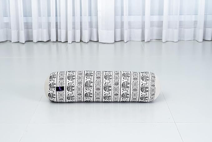 Leewadee Small Yoga Bolster – Shape-Retaining Cervical Neck Roll, Tube Pillow for Comfortable Reading, Kapok Filling, 22 x 6 x 6 inches-GravixFit