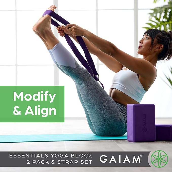 Gaiam Yoga Block - Supportive Latex-Free Eva Foam - Soft Non-Slip Surface with Beveled Edges for Yoga, Pilates, Meditation - Yoga Accessories for Stability, Balance, Deepen Stretches-GravixFit